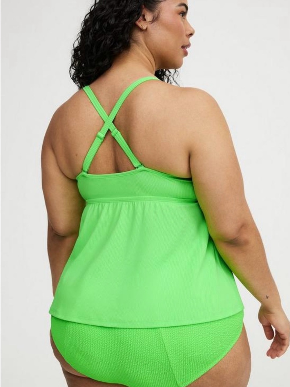 NWT Torrid rib triangle tankini and rib cross side bottom. Size 00 (10) - Picture 10 of 11